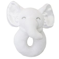 RT36-W: White Elephant Rattle Toy